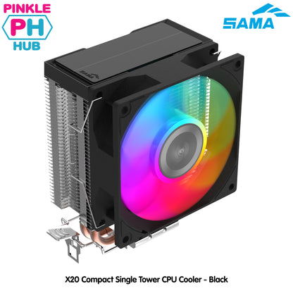 SAMA X20 Compact Single Tower CPU Cooler - Black