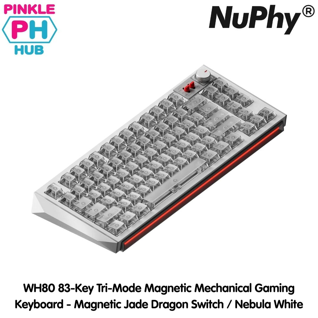 NuPhy® WH80 83-Key Tri-Mode Magnetic Mechanical Gaming Keyboard - Magnetic Jade Dragon Switch / Nebula White