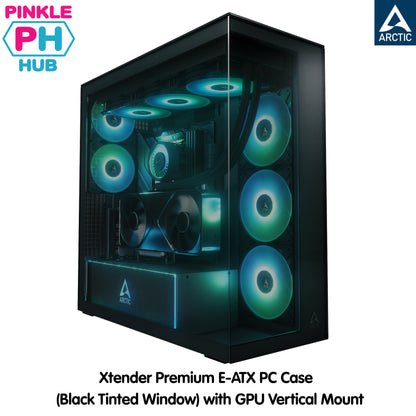 ARCTIC Xtender Premium E-ATX PC Case - (Black Tinted Window) with GPU Vertical Mount