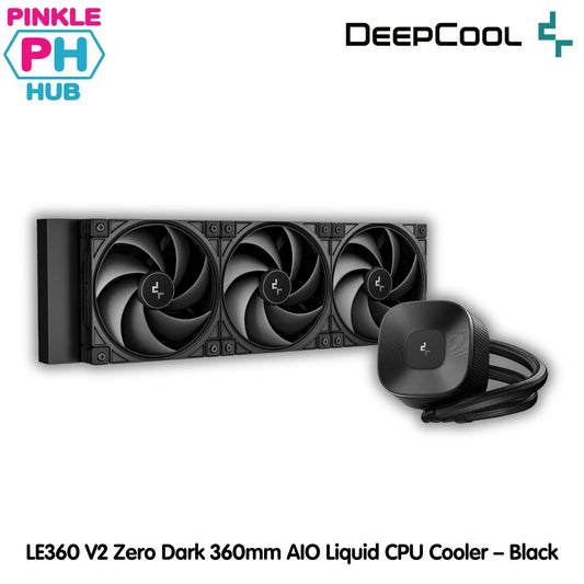 DEEPCOOL LE360 V2 Zero Dark 360mm AIO Liquid CPU Cooler – Black