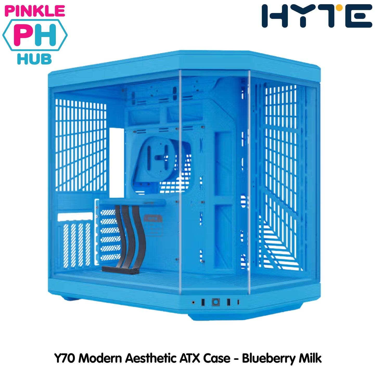 HYTE Y70 Modern Dual Chamber Mid-Tower ATX Case - Blueberry Milk