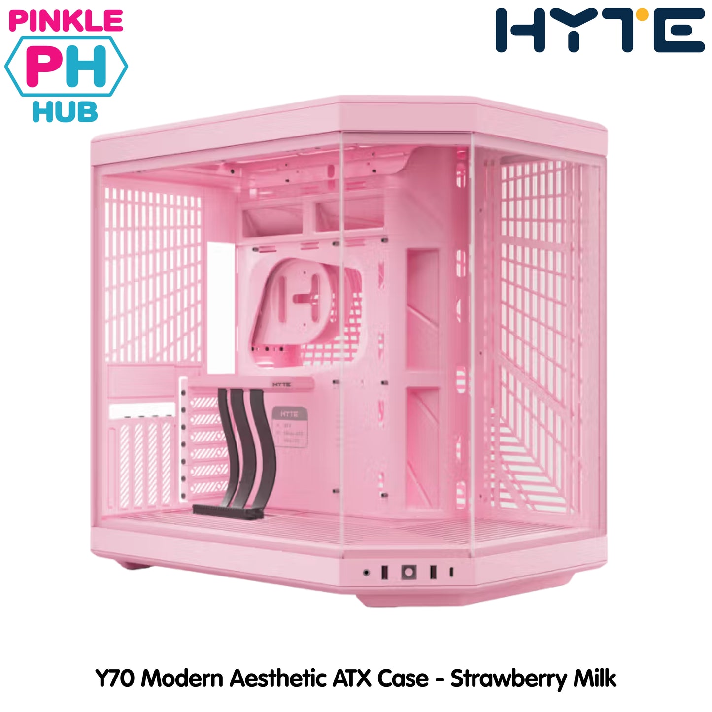 HYTE Y70 Modern Dual Chamber Mid-Tower ATX Case - Strawberry Milk