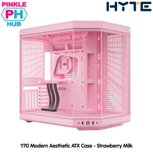 HYTE Y70 Modern Dual Chamber Mid-Tower ATX Case - Strawberry Milk
