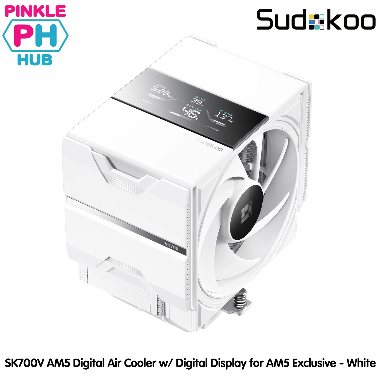 SUDOKOO SK700V AM5 Digital Air Cooler with Digital Display for AM5 Exclusive - Black | White