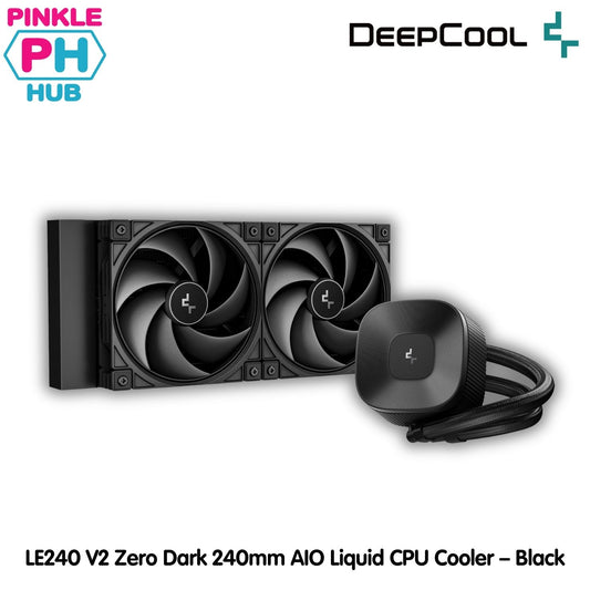 DEEPCOOL LE240 V2 Zero Dark 240mm AIO Liquid CPU Cooler – Black