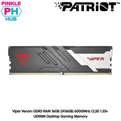 Patriot Memory Viper Venom DDR5 RAM 16GB (1X16GB) 6000MHz CL30 1.35v UDIMM Desktop Gaming Memory