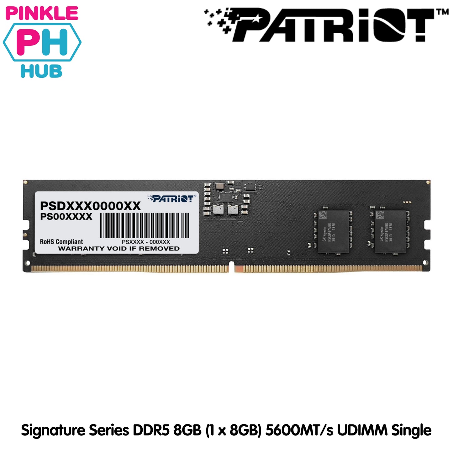 Patriot Signature Series DDR5 8GB (1 x 8GB) 5600MT/s UDIMM Single