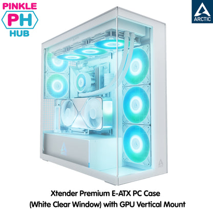 ARCTIC Xtender Premium E-ATX PC Case - (White Clear Window) with GPU Vertical Mount