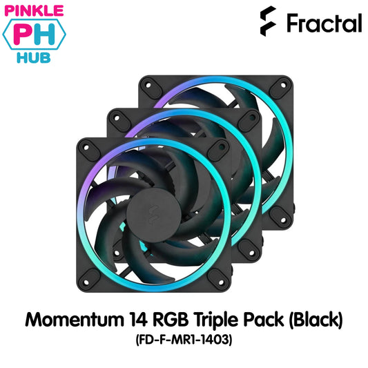 Momentum 14 RGB 140mm Fan Triple Pack (Black)