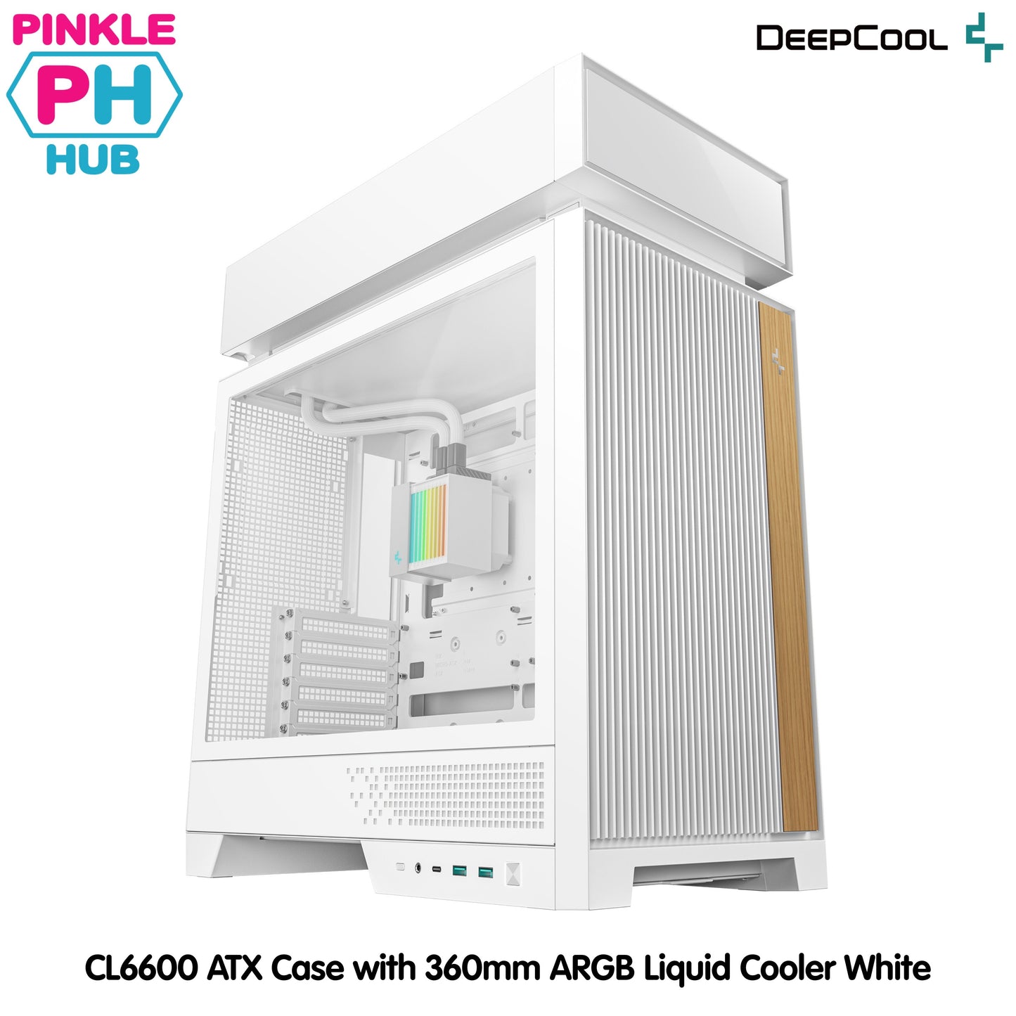 DeepCool CL6600 ATX Case with 360mm ARGB Liquid Cooler White