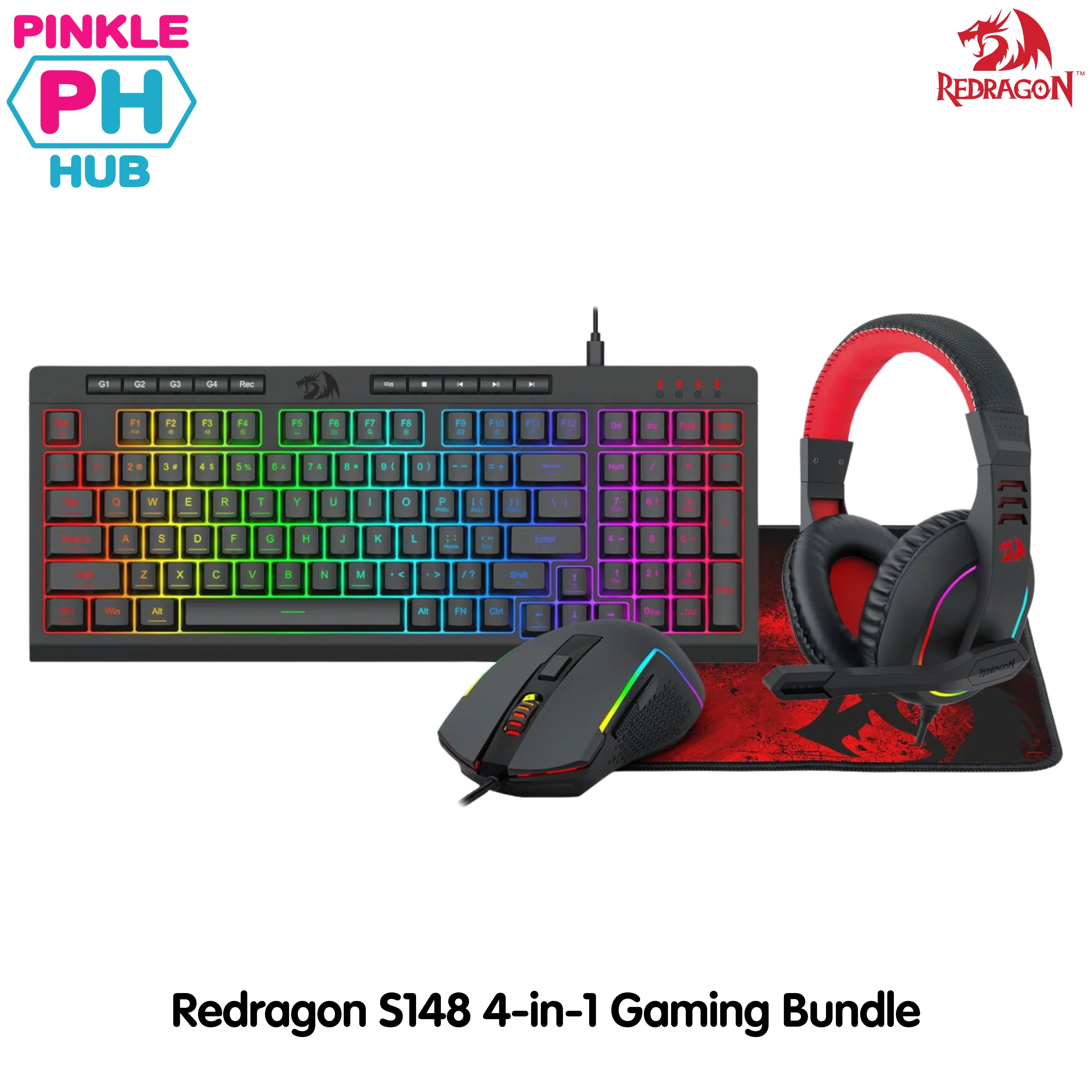 Buy Redragon S148 4-in-1 Gaming Bundle Philippines | Pinklehub