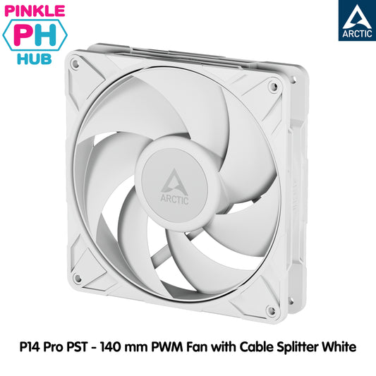 ARCTIC P14 Pro PST - 140 mm PWM Fan with Cable Splitter White
