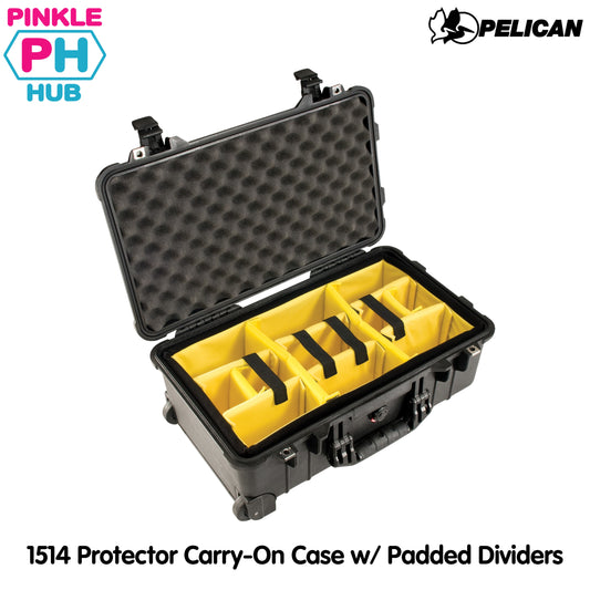 Pelican 1514 Protector Carry-On Case w/ Padded Dividers Black