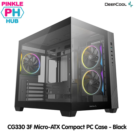 DEEPCOOL CG330 3F Micro-ATX Compact PC Case - Black