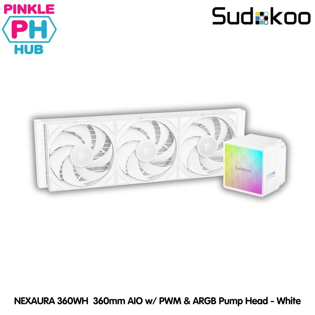 SUDOKOO NEXAURA 360mm AIO w/ PWM & ARGB Pump Head - Black | White