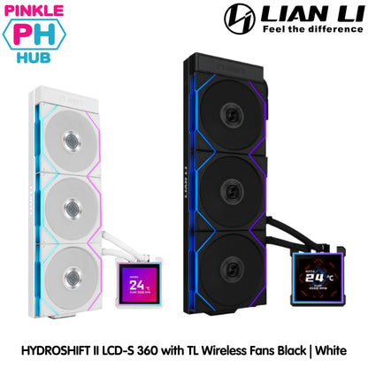 LIAN-LI HYDROSHIFT II LCD-S 360 with TL wireless fans Black | White