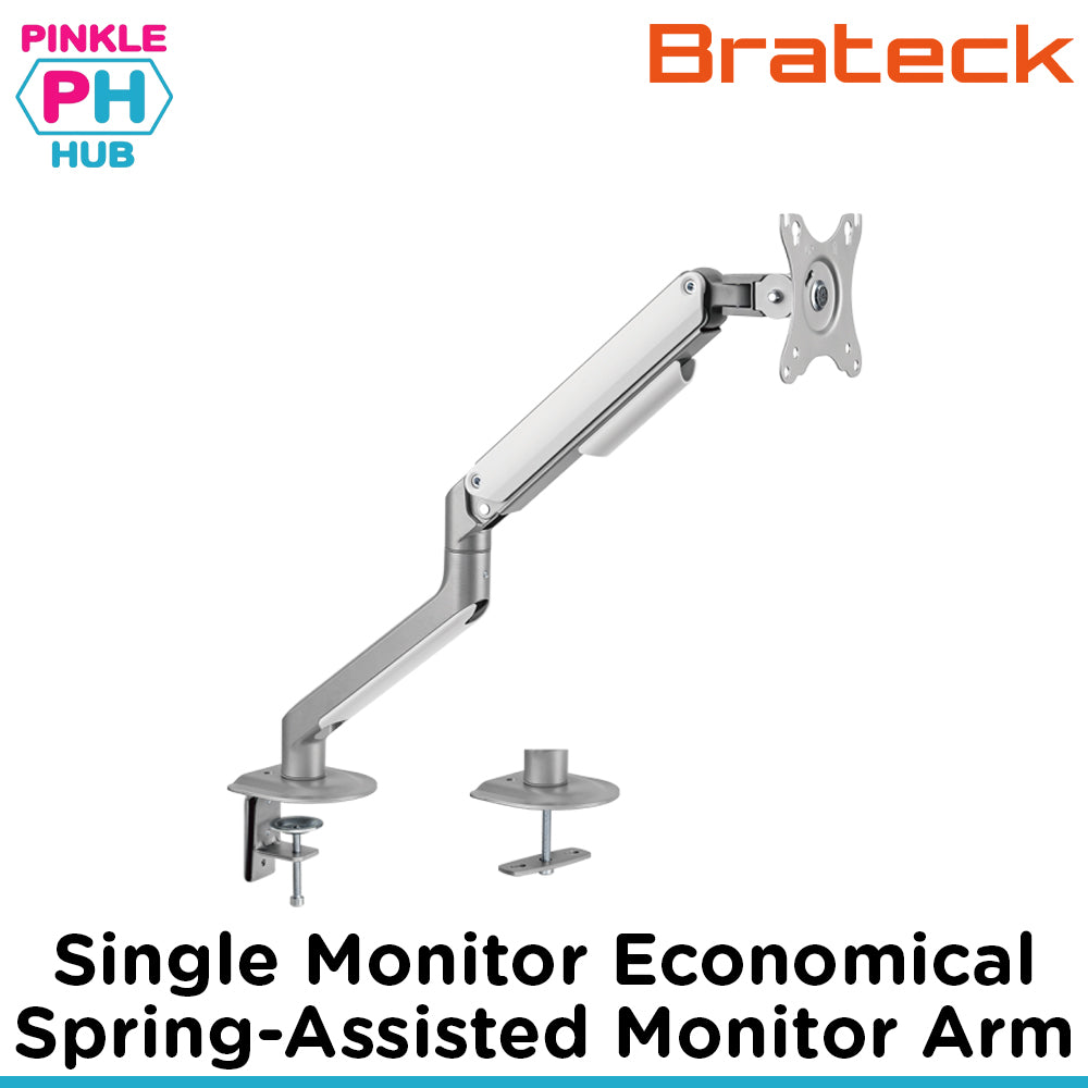 BRATECK Single Monitor Economical Spring-Assisted Monitor Arm