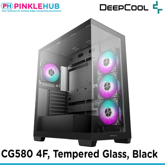 Deepcool CG580 4F, Tempered Glass, Black