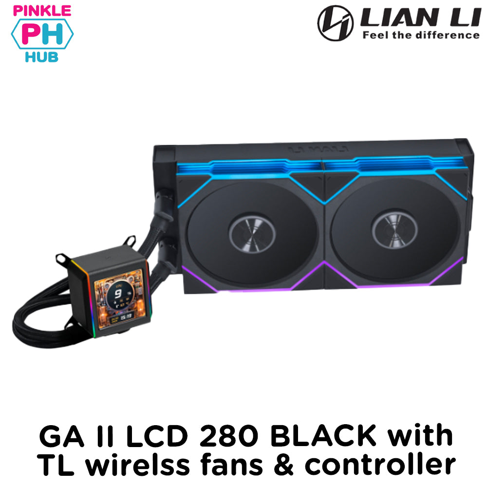 Lian Li GA II LCD 280 BLACK with TL wirelss fans & controller