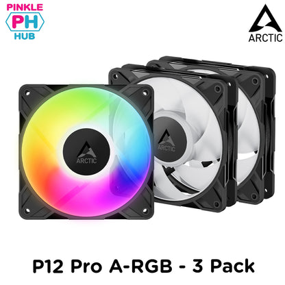 ARCTIC P12 Pro A-RGB - 3 Pack 120 mm A-RGB PWM Fan with Cable Splitter