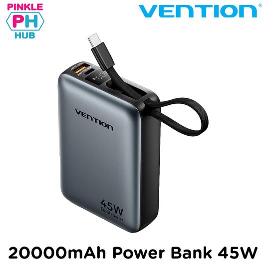 Vention 20000mAh 45W Compact and Portable Air Travel Friendly Power Bank USB-C/USB-A