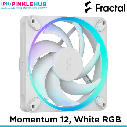 Fractal Momentum 12, Black/White 120mm Fan