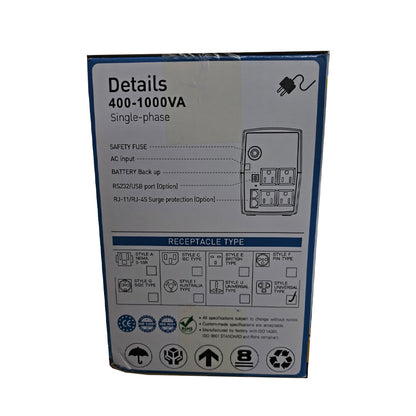 AWP 1KVA ECO, 600W, Line Interactive, 4xUS Sockets, LED Indicator, Desk Type