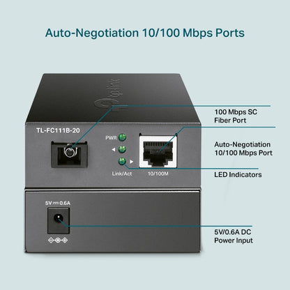 Tp-Link TL-FC111B-20 I 10/100 Mbps WDM Media Converter