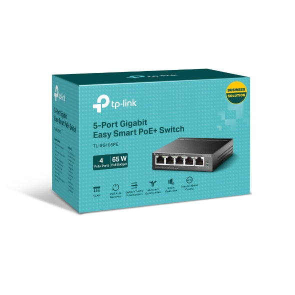 Tp-Link TL-SG105PE I 5-Port Gigabit Easy Smart Switch with 4-Port PoE+