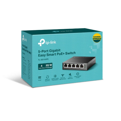 Tp-Link TL-SG105PE I 5-Port Gigabit Easy Smart Switch with 4-Port PoE+