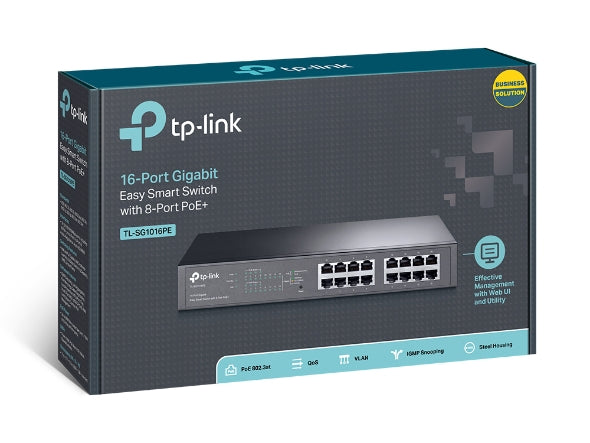 Tp-Link TL-SG1016PE I 16-Port Gigabit Easy Smart PoE Switch with 8-Port PoE+