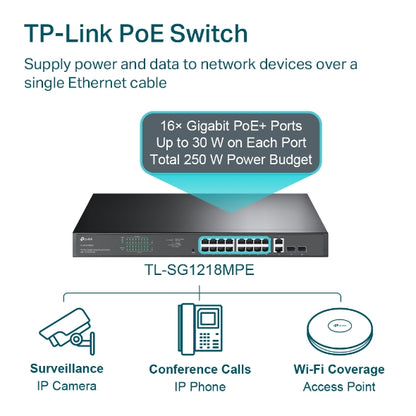 Tp-Link TL-SG1218MPE I 18-Port Gigabit Easy Smart Switch with 16-Port PoE+