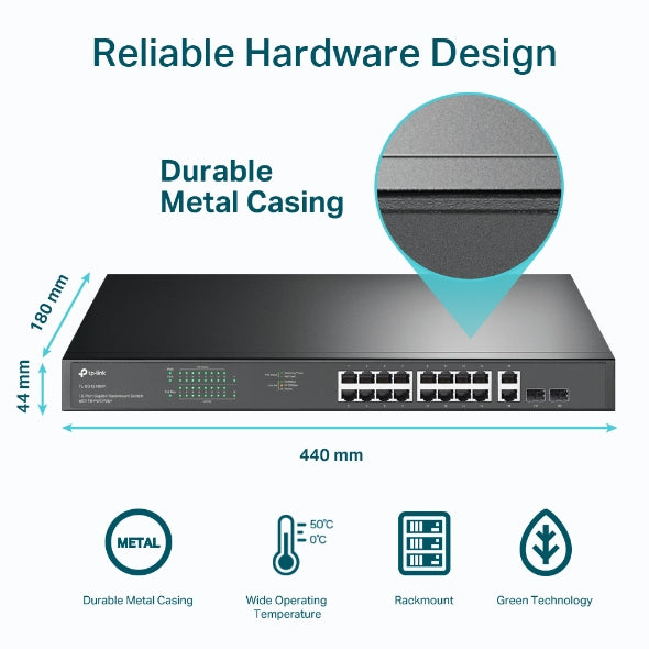 Tp-Link TL-SG1218MP I 18-Port Gigabit Rackmount Switch with 16 PoE+