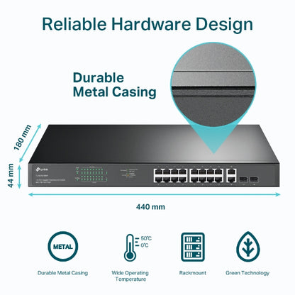 Tp-Link TL-SG1218MP I 18-Port Gigabit Rackmount Switch with 16 PoE+