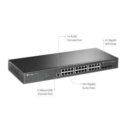 Tp-Link TL-SG3428 I JetStream 24-Port Gigabit L2+ Managed Switch with 4 SFP Slots