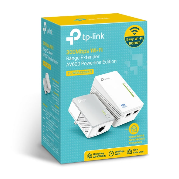 Tp-Link TL-WPA4220 KIT I 300Mbps AV600 Wi-Fi Powerline Extender Starter Kit