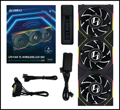 LIAN LI UNI FAN TL WIRELESS LCD 120 Reverse Triple Pack