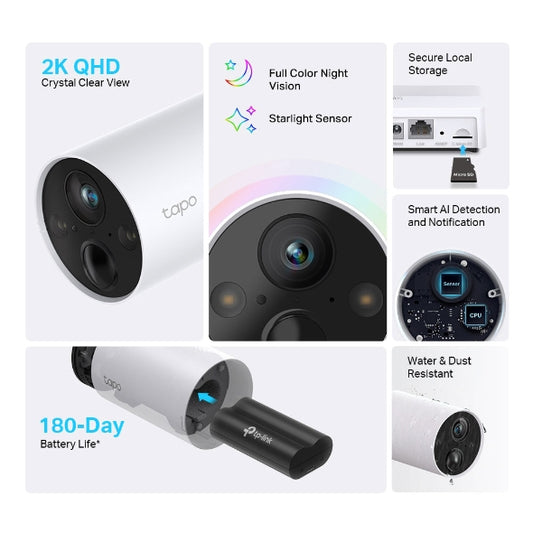 Tp-Link Tapo C420S2 I Smart Wire-Free Security Camera System, 2-Camera System