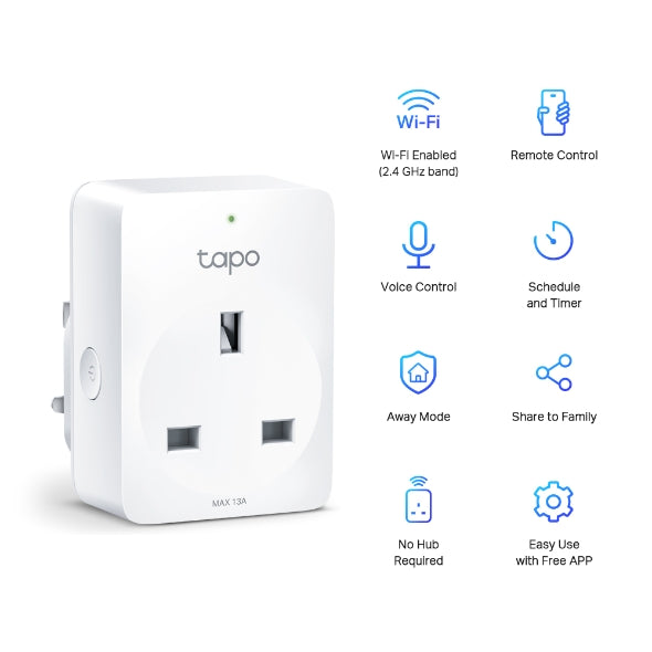 Tp-Link Tapo P100 (2-pack) I Mini Smart Wi-Fi Socket