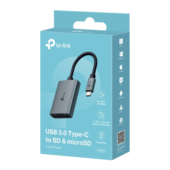 Tp-Link UA430C I USB 3.0 Type-C to SD &amp; microSD 3.0 Card Reader