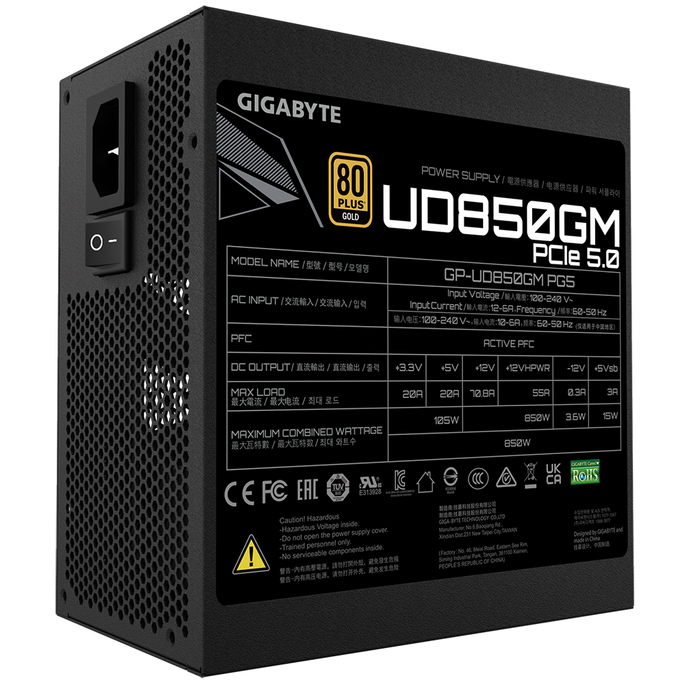 GIGABYTE 850W UD850GM PG5W Power Supply (GP-UD850GM-PG5)