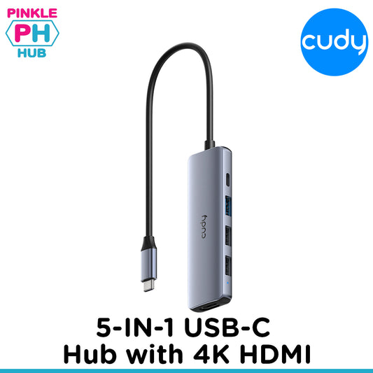 CUDY 5-In-1 HDMI 4K USB-C Hub