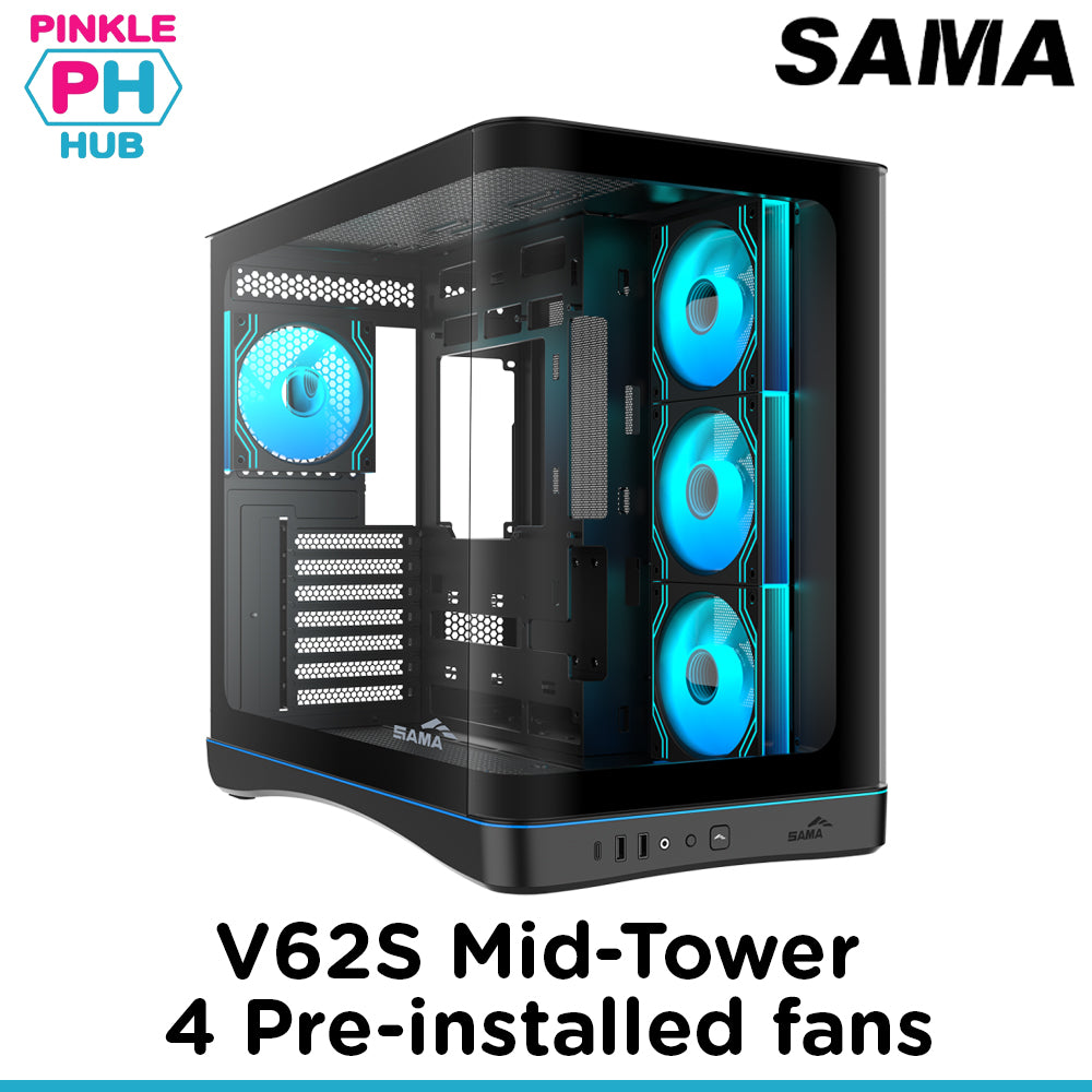 SAMA V62S Mid Tower 4 pre-installed fans ARGB Infinity Fans