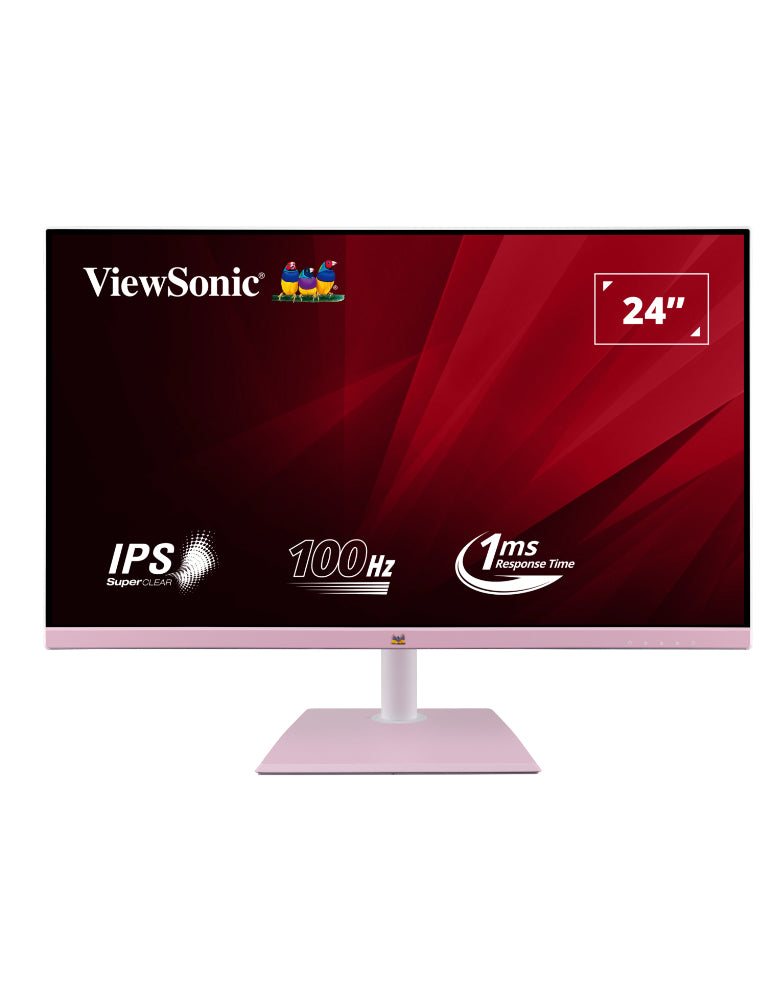 Viewsonic VA2436-H-PN 24” Full HD IPS Monitor with Frameless Design [100Hz] Pink