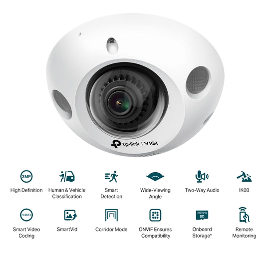 Tp-Link VIGI C230I Mini(2.8mm) I 3MP IR Mini Dome Network Camera