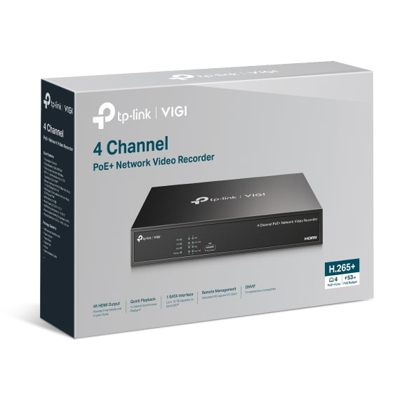 Tp-Link VIGI NVR1004H-4P I VIGI 4 Channel PoE+ Network Video Recorder