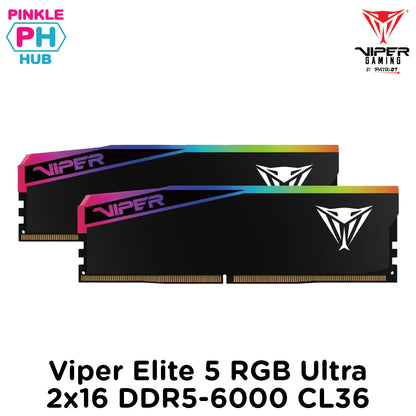 Patriot Memory Viper Elite 5 RGB Ultra 2x16 DDR5-6000 CL36 UDIMM (Support for Intel XMP 3.0 & AMD EXPO)