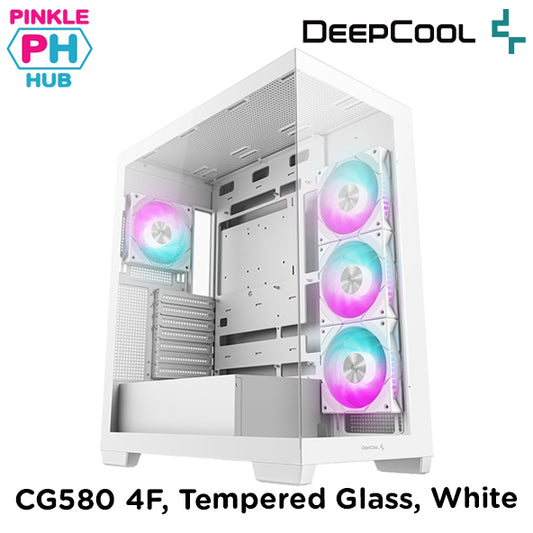 Deepcool CG580 4F, Tempered Glass, White