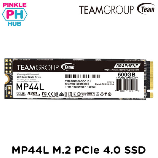 TEAMGROUP MP44L w/ Graphene Label (heat dissipating) SSD 500GB 5000 MB/s 2500 MB/s M.2 2280 PCIe