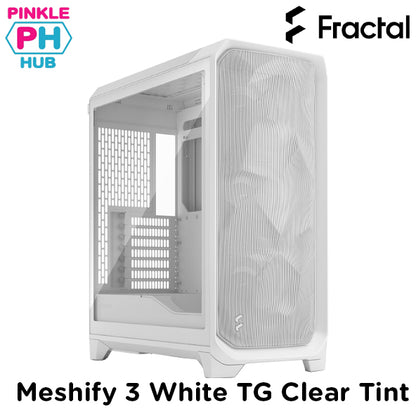 Fractal Meshify 3 Black Solid/ White TG Light Tint / Black TG Light Tint Case